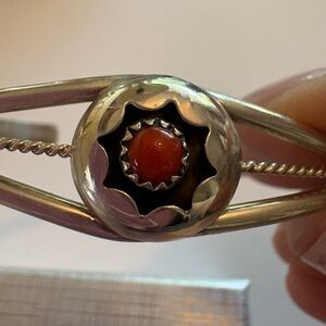 Native American Coral Shadowbox Bracelet, Size 5”, never worn